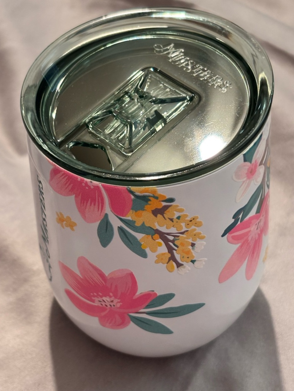 Masters Floral Insulated Tumbler - White with Pink & Yellow Flowers